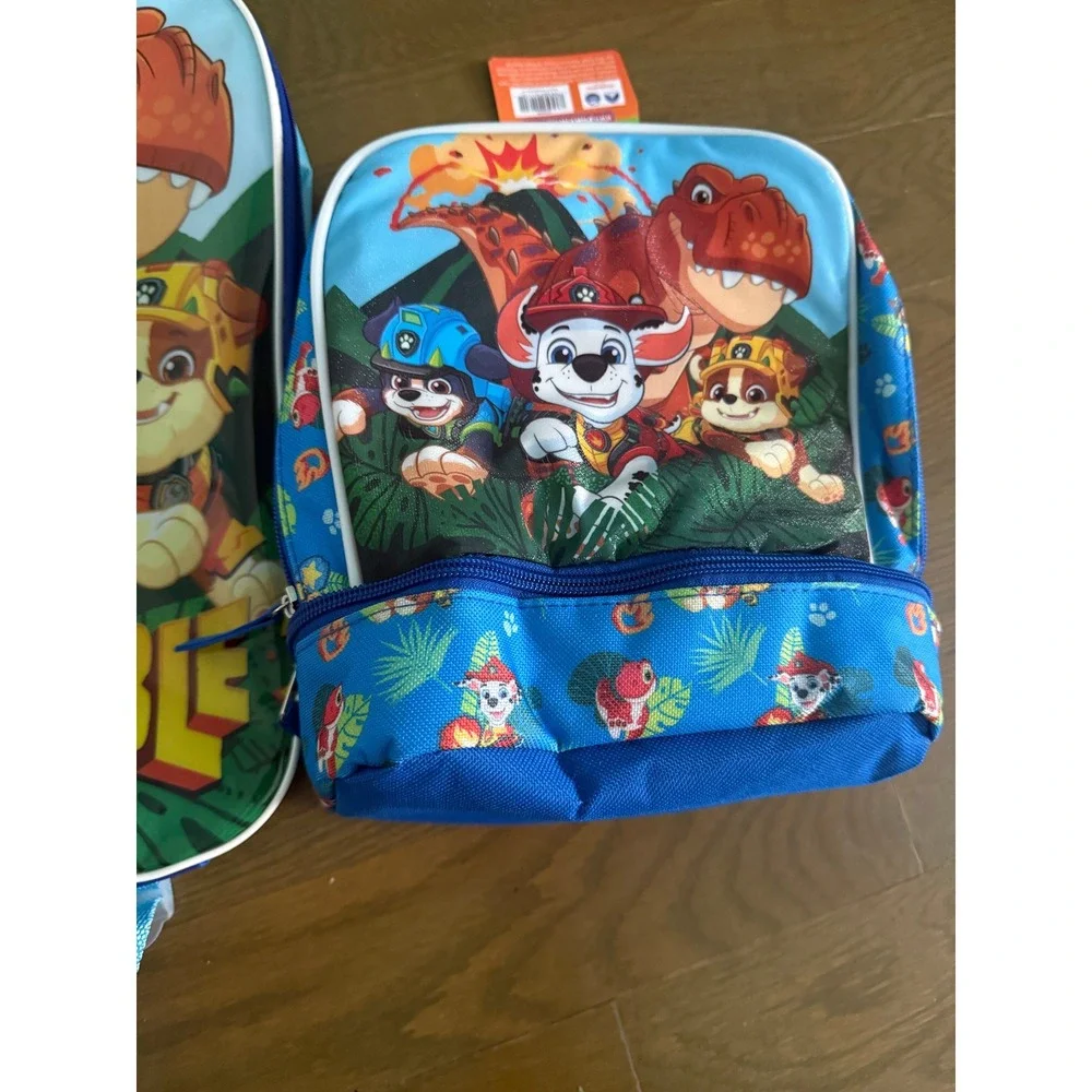 Paw Patrol Dino Movie Backpack and Insulated Lunch Bag Set Unstoppable Blue